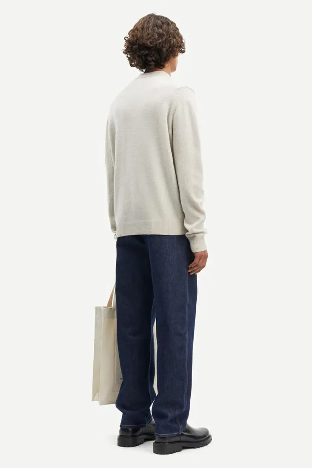 Man Isak Knit Sweater 15010 Silver Lining Samse Samse Knitwear