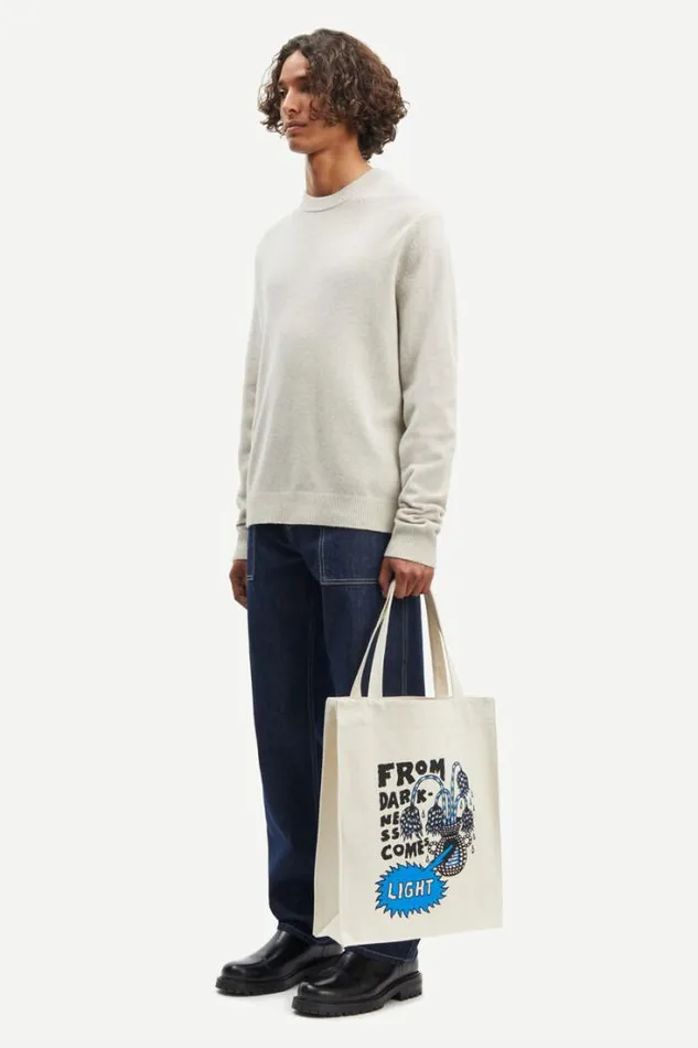 Man Isak Knit Sweater 15010 Silver Lining Samse Samse Knitwear