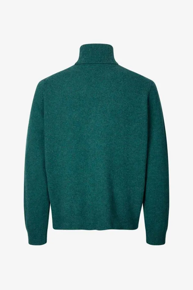Man Isak Knit Turtleneck 15010 Atlantic Deep Mel Samse Samse Knitwear