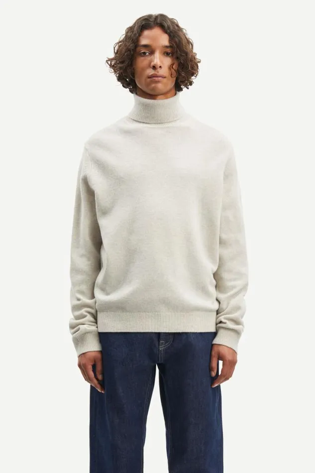 Man Isak Knit Turtleneck 15010 Silver Lining Samse Samse Knitwear