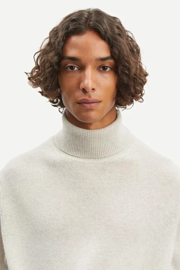 Man Isak Knit Turtleneck 15010 Silver Lining Samse Samse Knitwear