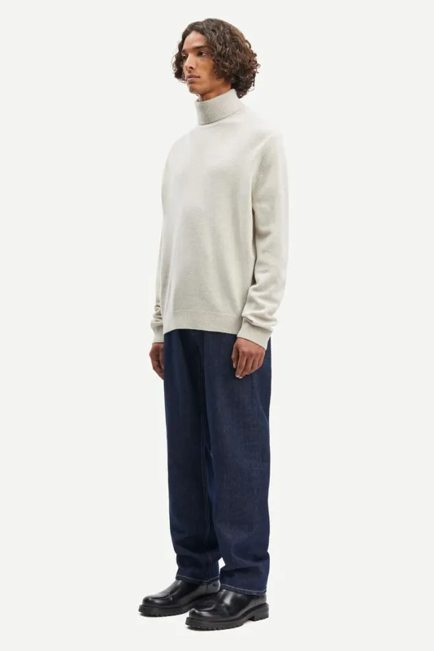 Man Isak Knit Turtleneck 15010 Silver Lining Samse Samse Knitwear