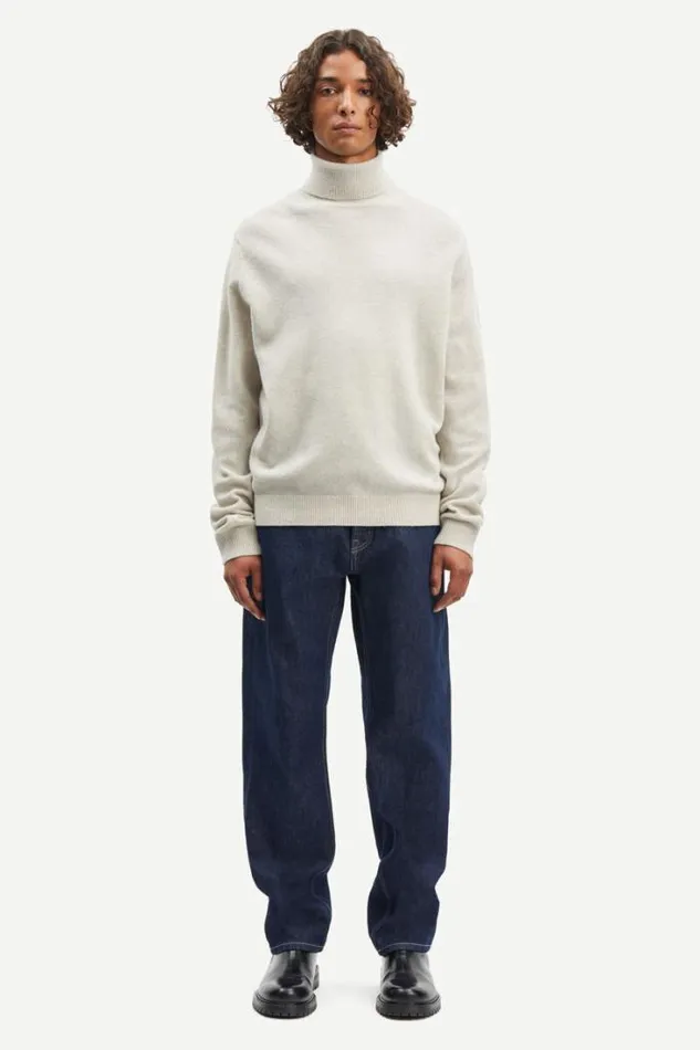Man Isak Knit Turtleneck 15010 Silver Lining Samse Samse Knitwear