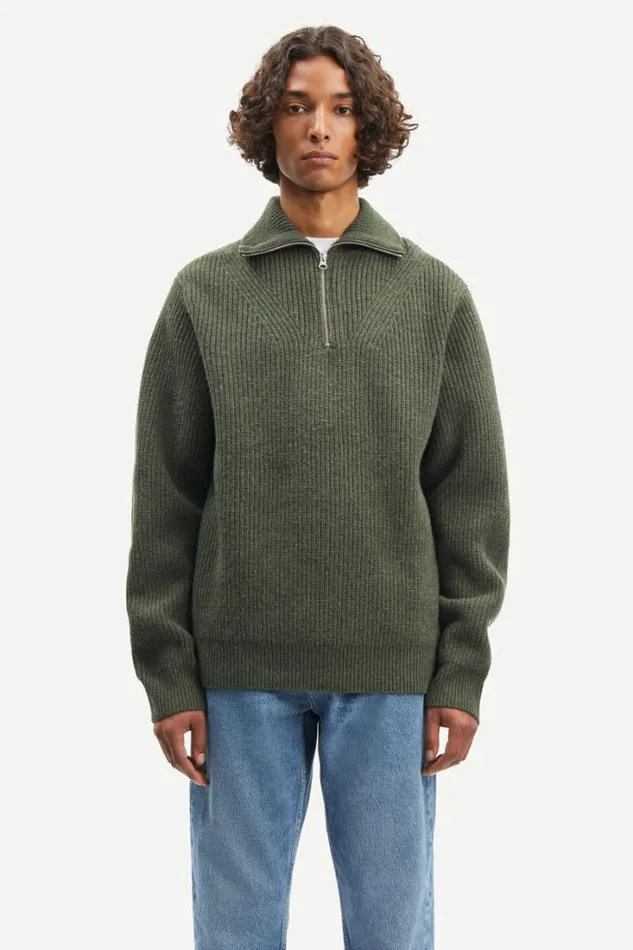Man Jacks Half Zip 15010 Climbing Ivy Samse Samse Knitwear