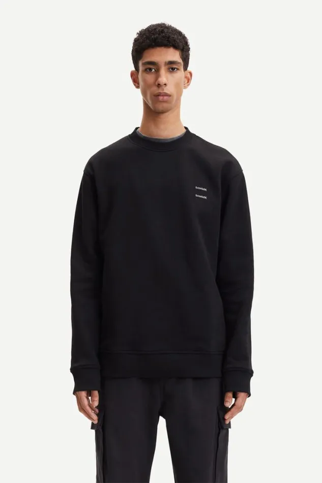 Man Joel Crew Neck 11414 Black Basic Samse Samse Sweatshirts and Hoodies