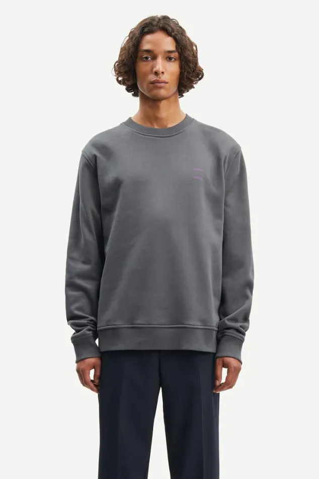 Man Joel Crew Neck 11414 Volcanic Ash Samse Samse Sweatshirts and Hoodies