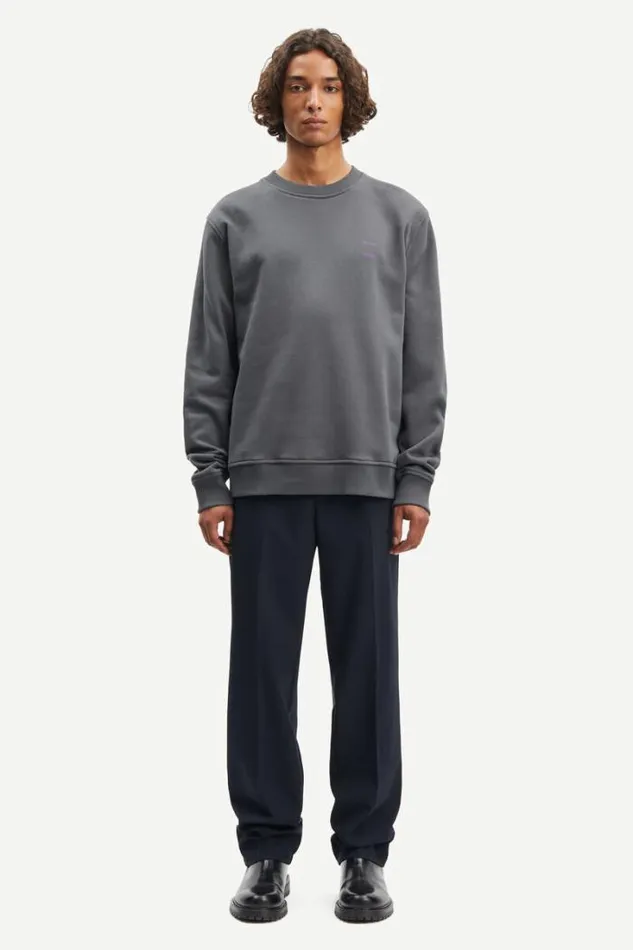 Man Joel Crew Neck 11414 Volcanic Ash Samse Samse Sweatshirts and Hoodies