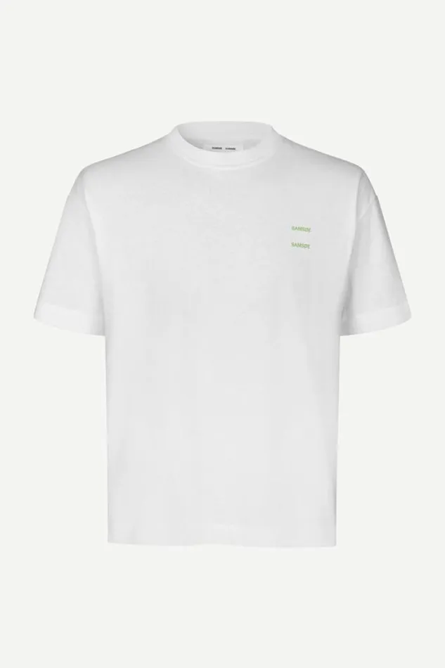 Man Joel Tshirt 11415 White Green Logo Samse Samse Tshirts and Polos