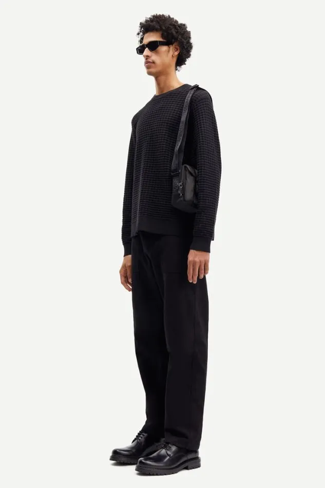 Man Jules Crew Neck 10490 Black Samse Samse Knitwear