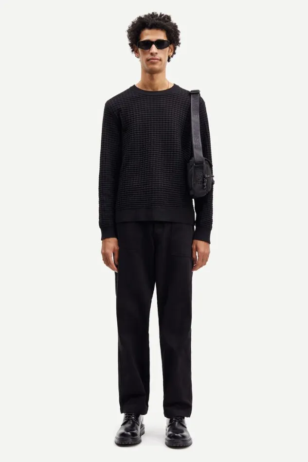 Man Jules Crew Neck 10490 Black Samse Samse Knitwear