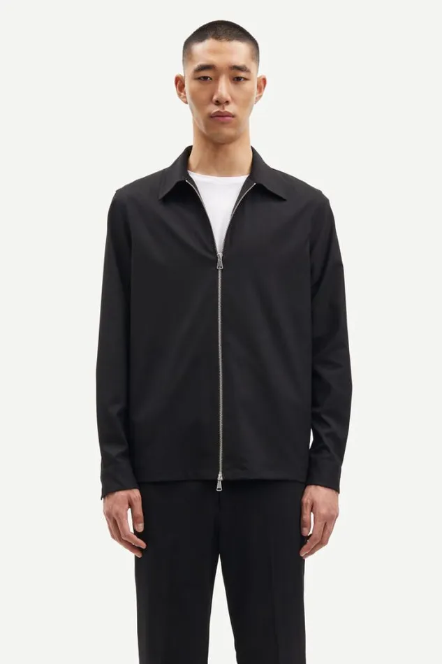 Man Kato X Zip Shirt 14930 Black Samse Samse Shirts