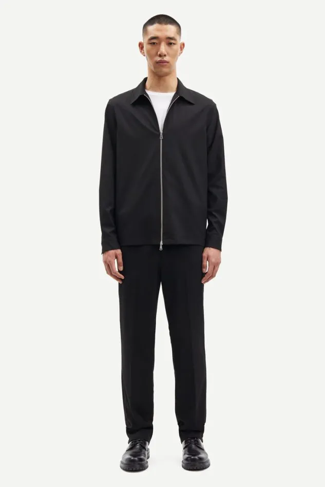 Man Kato X Zip Shirt 14930 Black Samse Samse Shirts