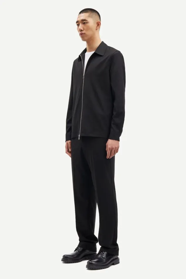 Man Kato X Zip Shirt 14930 Black Samse Samse Shirts