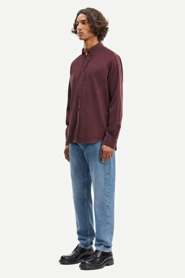 Man Liam BX Shirt 10504 Red Mahogany Samse Samse Shirts