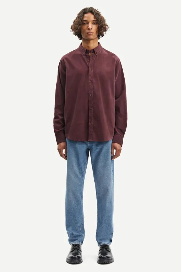 Man Liam BX Shirt 10504 Red Mahogany Samse Samse Shirts