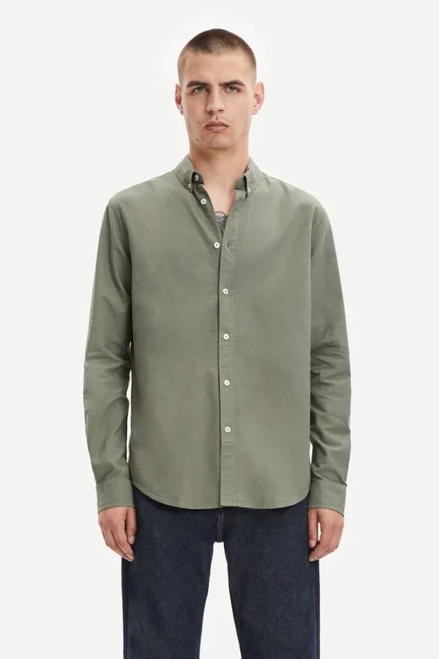 Man Liam BX Shirt 11389 Deep Lichen Green Samse Samse Shirts