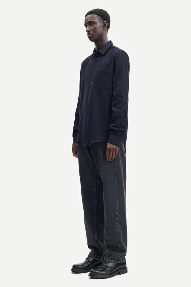 Man Liam NF Shirt 7383 Black Samse Samse Shirts