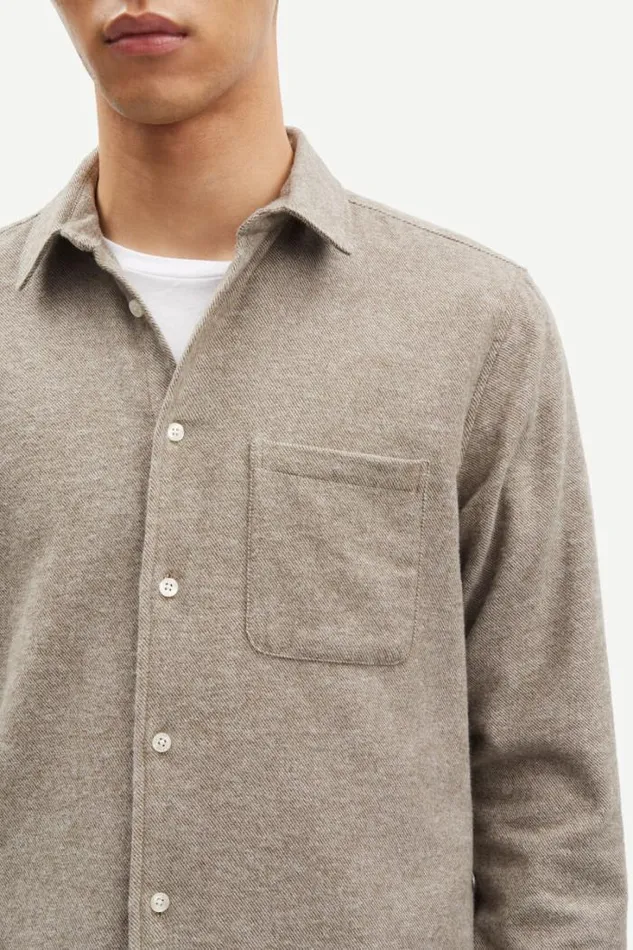 Man Liam NF Shirt 7383 Dark Olive Mel Samse Samse Shirts