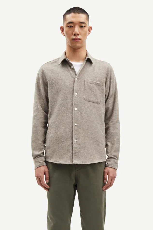 Man Liam NF Shirt 7383 Dark Olive Mel Samse Samse Shirts