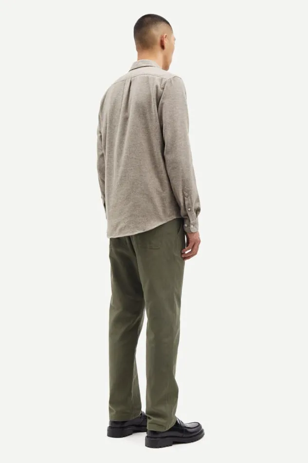 Man Liam NF Shirt 7383 Dark Olive Mel Samse Samse Shirts