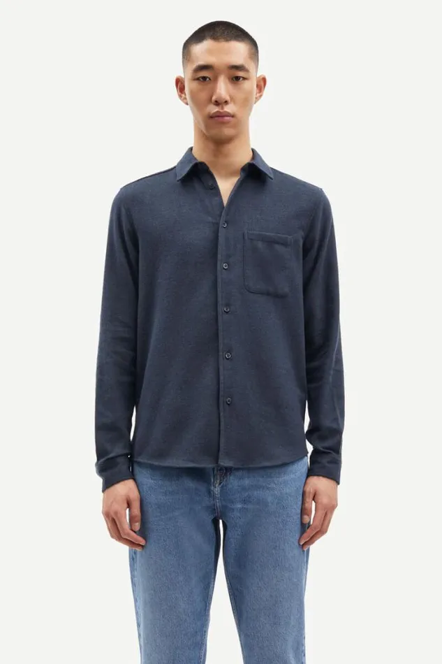Man Liam NF Shirt 7383 Darkest Spruce Mel Samse Samse Shirts