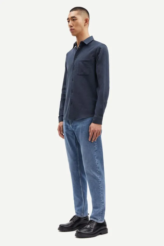 Man Liam NF Shirt 7383 Darkest Spruce Mel Samse Samse Shirts