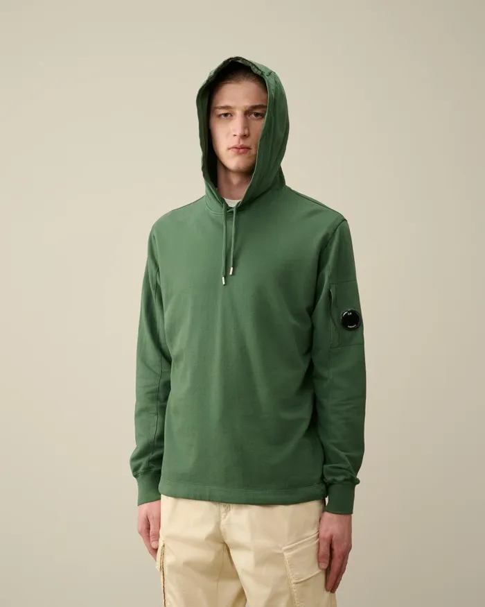 Man Light Fleece Hoodie Duck Green CP Company Sweatshirts