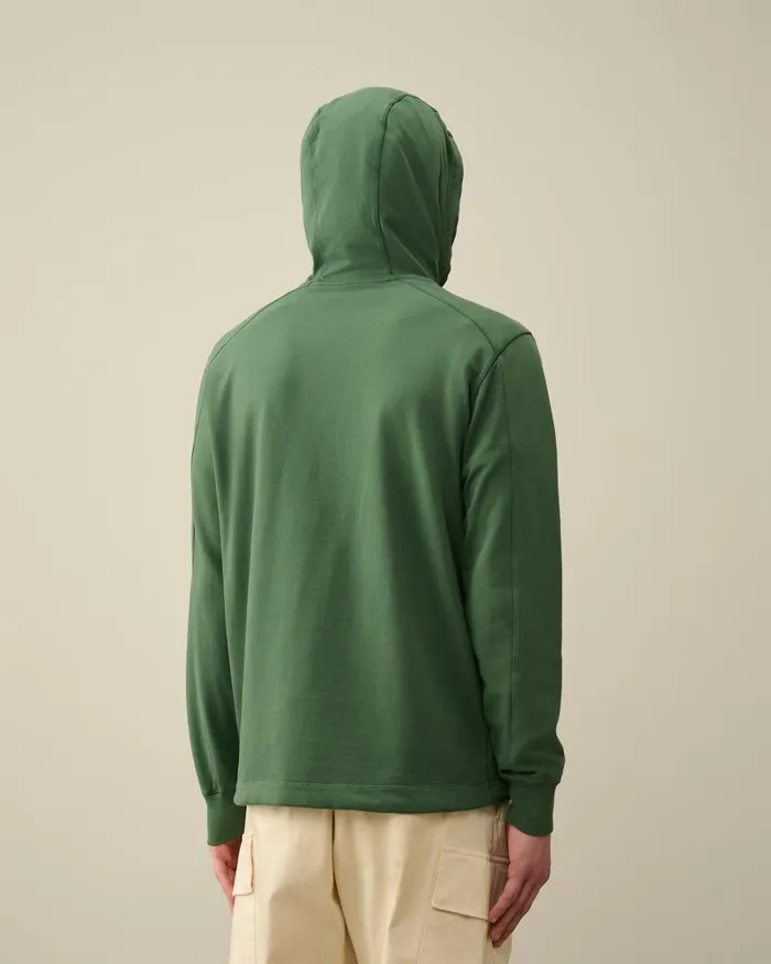Man Light Fleece Hoodie Duck Green CP Company Sweatshirts