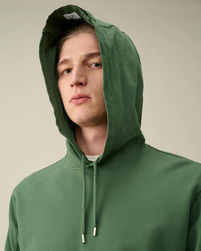 Man Light Fleece Hoodie Duck Green CP Company Sweatshirts