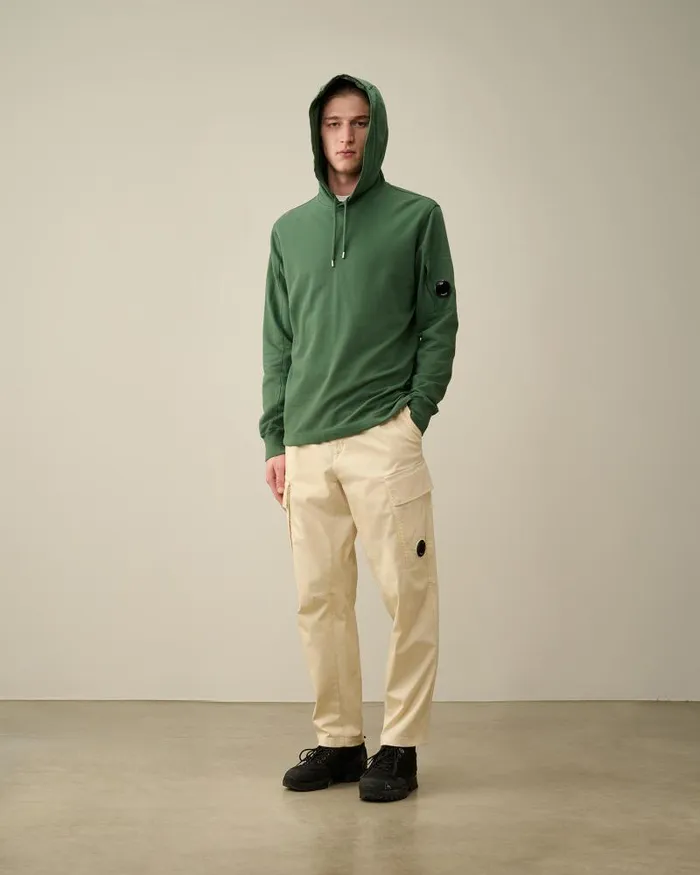Man Light Fleece Hoodie Duck Green CP Company Sweatshirts