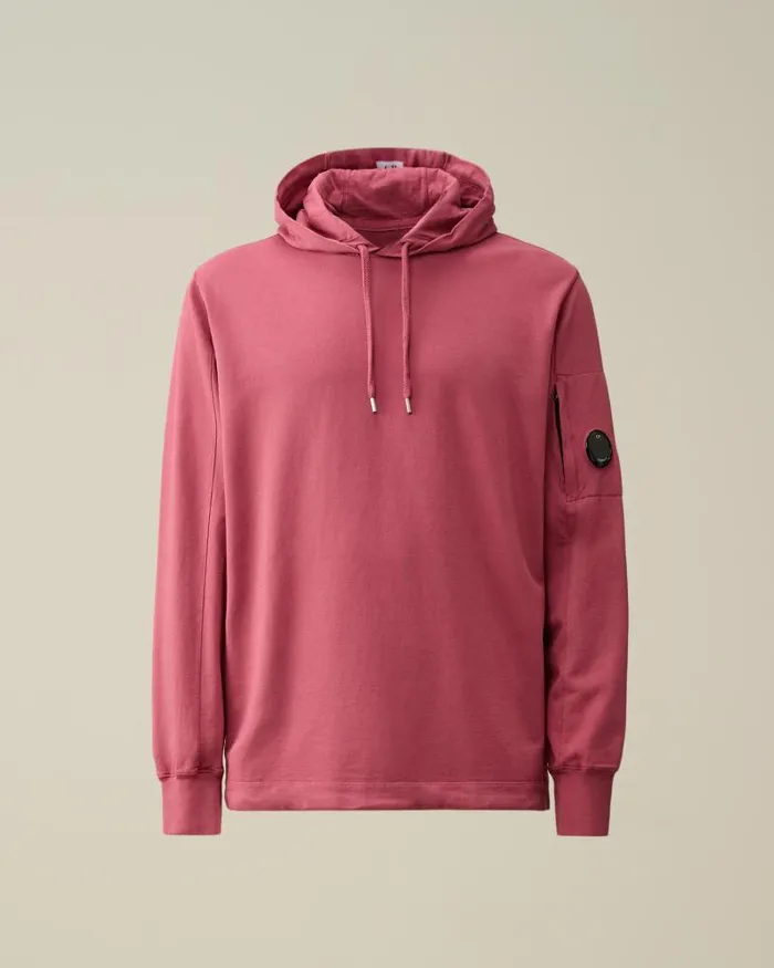 Man Light Fleece Hoodie Red Bud CP Company Sweatshirts