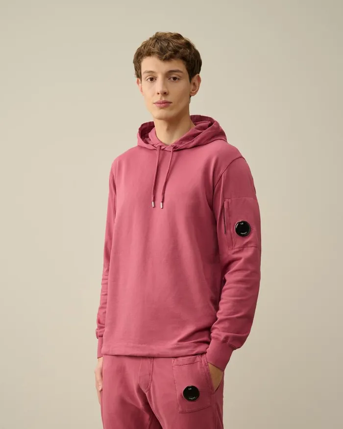 Man Light Fleece Hoodie Red Bud CP Company Sweatshirts