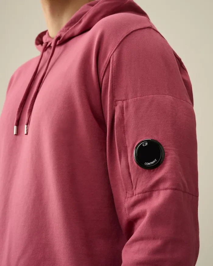 Man Light Fleece Hoodie Red Bud CP Company Sweatshirts
