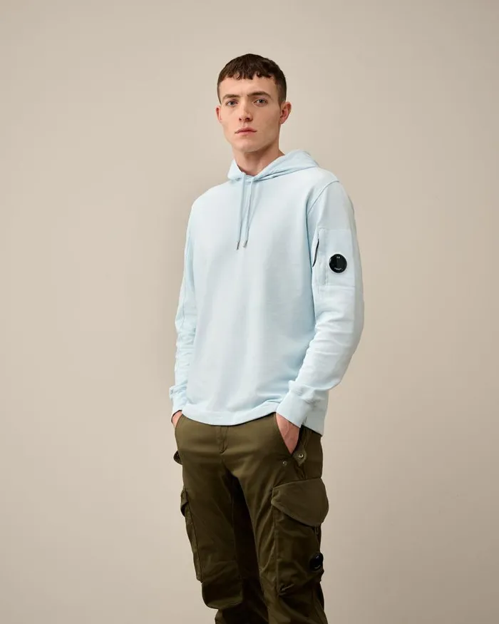 Man Light Fleece Hoodie Starlight Blue CP Company Sweatshirts