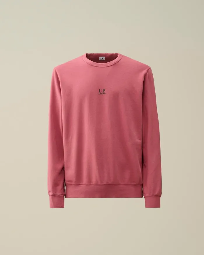 Man Light Fleece Logo Sweatshirt Red Bud CP Company Sweatshirts