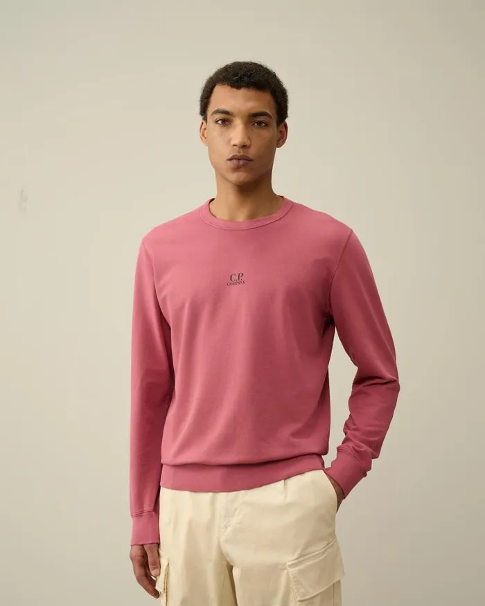 Man Light Fleece Logo Sweatshirt Red Bud CP Company Sweatshirts