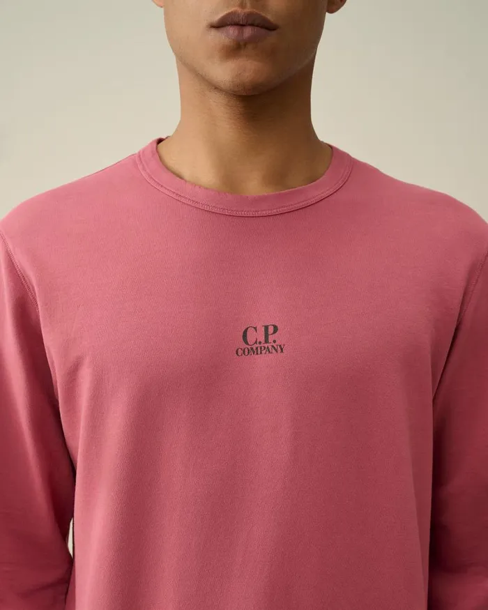 Man Light Fleece Logo Sweatshirt Red Bud CP Company Sweatshirts