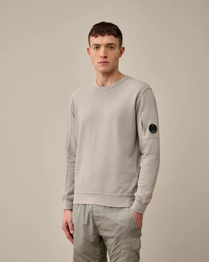 Man Light Fleece Sweatshirt Drizzle Grey CP Company Sweatshirts