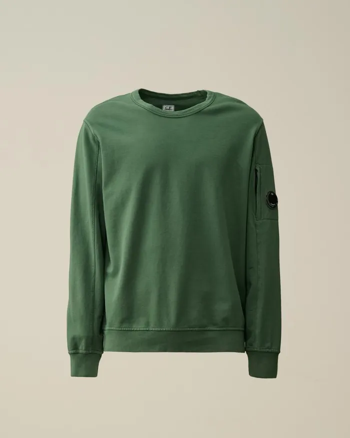 Man Light Fleece Sweatshirt Duck Green CP Company Sweatshirts