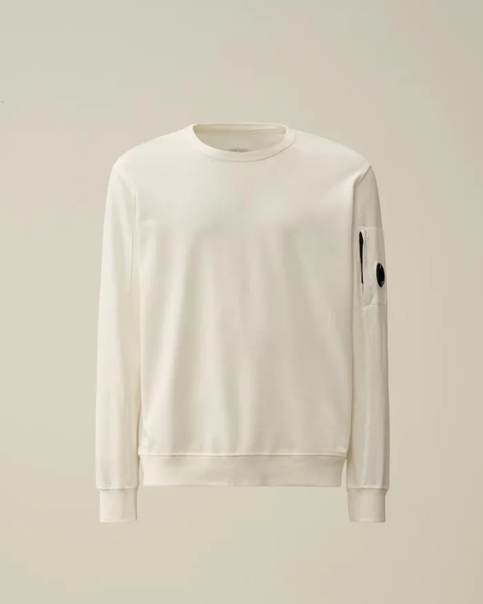 Man Light Fleece Sweatshirt Gauze White CP Company Sweatshirts