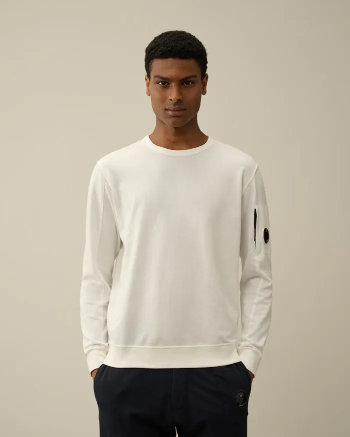 Man Light Fleece Sweatshirt Gauze White CP Company Sweatshirts