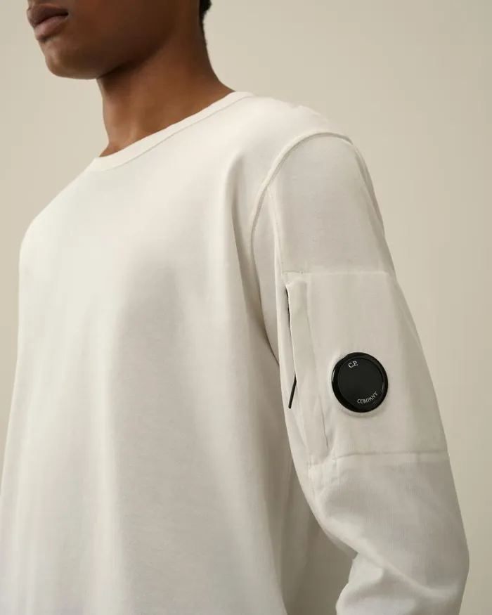Man Light Fleece Sweatshirt Gauze White CP Company Sweatshirts