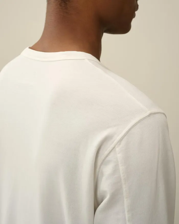 Man Light Fleece Sweatshirt Gauze White CP Company Sweatshirts