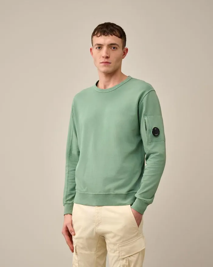 Man Light Fleece Sweatshirt Green Bay CP Company Sweatshirts