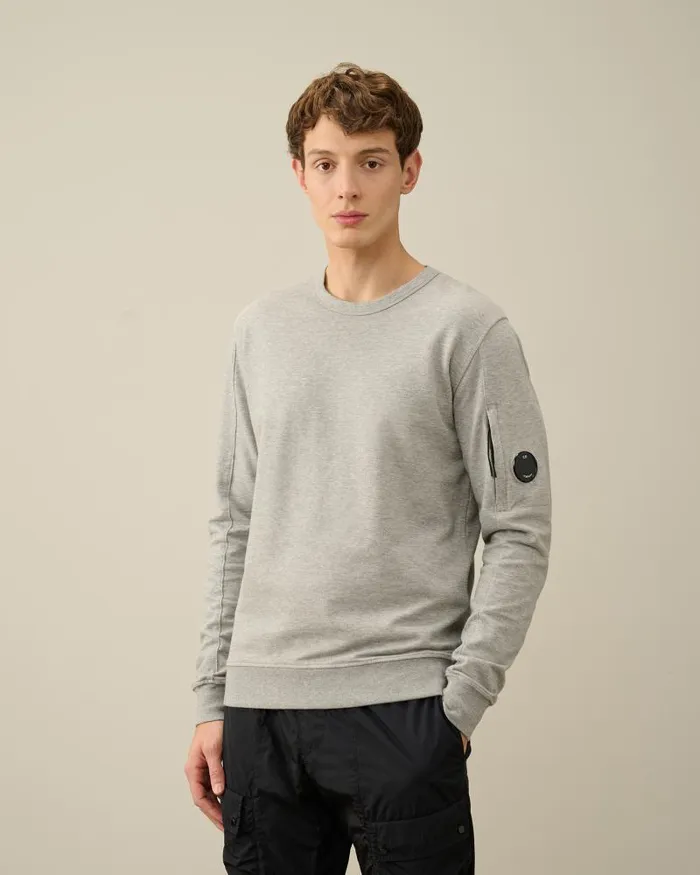 Man Light Fleece Sweatshirt Grey Melange CP Company Sweatshirts