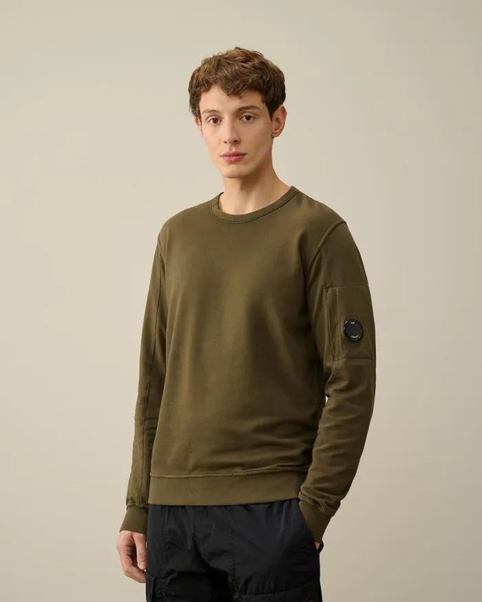 Man Light Fleece Sweatshirt Ivy Green CP Company Sweatshirts