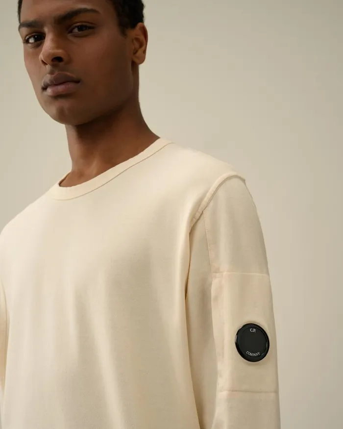 Man Light Fleece Sweatshirt Pistachio Shell 8211 Beige CP Company Sweatshirts