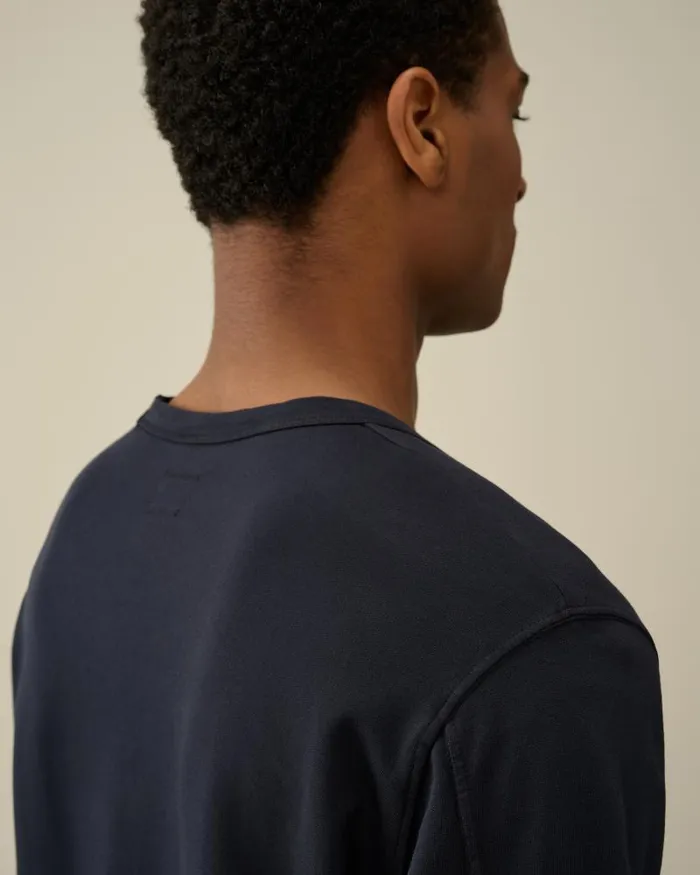 Man Light Fleece Sweatshirt Total Eclipse 8211 Blue CP Company Sweatshirts
