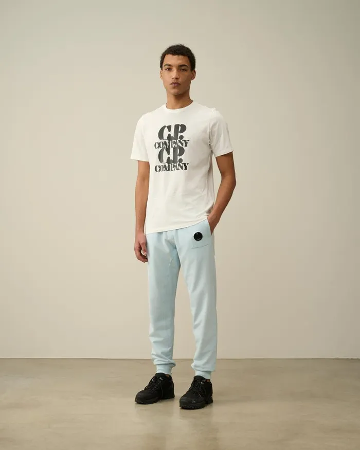Man Light Fleece Utility Sweatpants Starlight Blue CP Company Tracksuits and Shorts