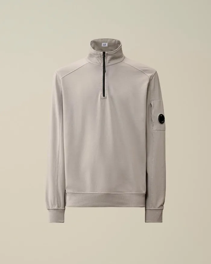 Man Light Fleece Zipped Sweatshirt Drizzle Grey CP Company Sweatshirts